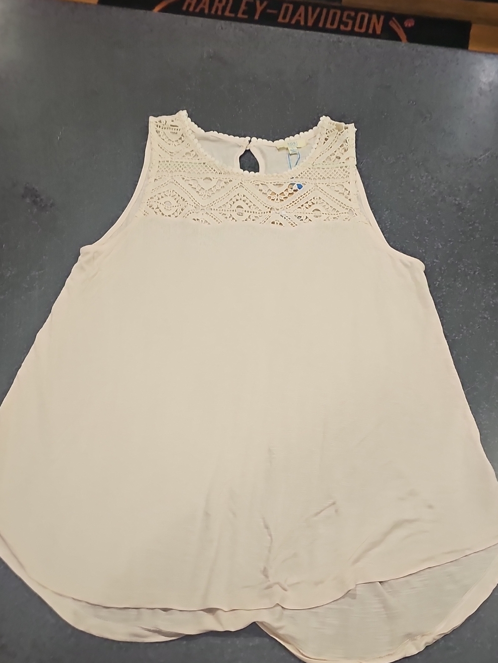 Kori Cream Crochet Yoke Sleeveless Camisole